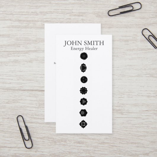 Moderne Elegante 7 Chakras Kundalini Healer Rainbo Visitekaartje (Voorkant / Achterkant in situ)