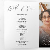 Moderne Elegante 7 Foto Trifold Uitvaartprogramma Drieluik Programma (Binnenzijde eerst)
