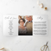Moderne Elegante 7 Foto Trifold Uitvaartprogramma Drieluik Programma (Binnen)