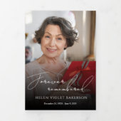 Moderne Elegante 7 Foto Trifold Uitvaartprogramma Drieluik Programma (Cover)