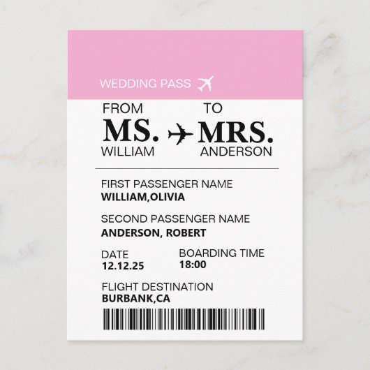 Moderne Elegante Aangepaste Bruid Wordt Instapkaar Briefkaart (Voorkant)