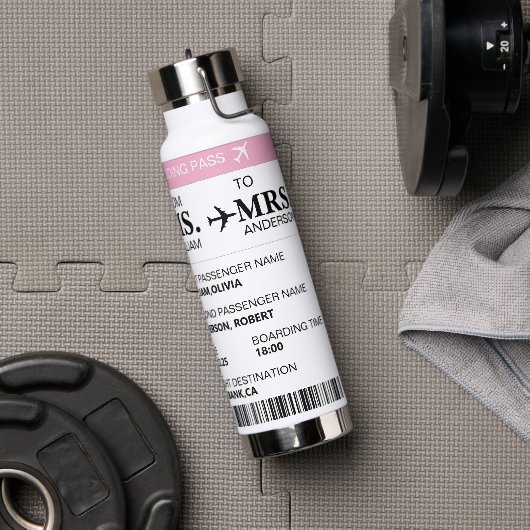 Moderne Elegante Aangepaste Bruid Wordt Instapkaar Waterfles (Gym)