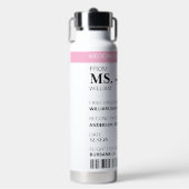 Moderne Elegante Aangepaste Bruid Wordt Instapkaar Waterfles (Voorkant)