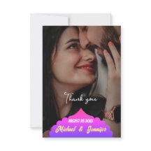 Moderne elegante aangepaste bruiloft dank u kaarte