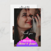 Moderne elegante aangepaste bruiloft dank u kaarte bedankkaart (Voorkant / Achterkant)