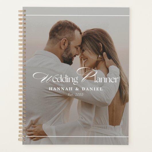 Moderne Elegante Aangepaste Foto Huwelijk Planner (Voorkant)