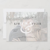 Moderne elegante aangepaste foto overlay bruiloft save the date (Voorkant)