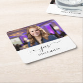 Moderne Elegante Aangepaste Naam Initiaal Script F Kartonnen Onderzetters (Schuin)