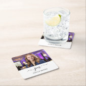 Moderne Elegante Aangepaste Naam Monogram Schrift  Kartonnen Onderzetters (Insitu)