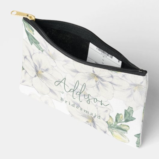 Moderne Elegante Aangepaste Naam Script Bruidsmeis Etui (Open)