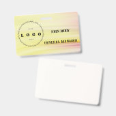 moderne Elegante Aangepaste Naam Titel Medewerker Badge (Voor- en achterkant)