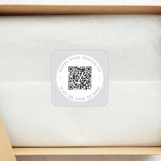 Moderne Elegante Aangepaste QR-code Winkelsticker Vierkante Sticker