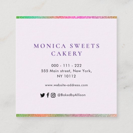 Moderne, elegante, aangepaste tapery vierkante visitekaartje (Achterkant)