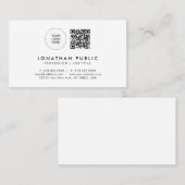 Moderne Elegante Aangepaste Tekst Logo QR Code Sja Visitekaartje (Voorkant / Achterkant)