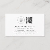 Moderne Elegante Aangepaste Tekst Logo QR Code Sja Visitekaartje (Voorkant)