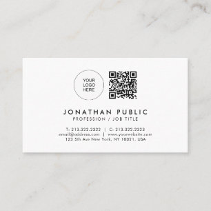Moderne Elegante Aangepaste Tekst Logo QR Code Sja Visitekaartje
