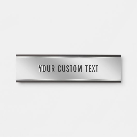 Moderne Elegante Aangepaste Tekst Zilver Template Deurbordje (Voorkant)