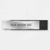 Moderne Elegante Aangepaste Tekst Zilver Template Deurbordje (Voorkant)