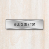 Moderne Elegante Aangepaste Tekst Zilver Template Deurbordje (Voorkant)