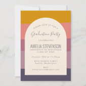 Moderne Elegante Aardse Strepen Afstudeerfeest Kaart (Voorkant)