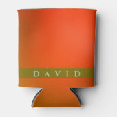 Moderne Elegante Abstracte Groene & Oranje Koelbox Blikjeskoeler (Voorkant)