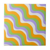 Moderne elegante Abstracte kleurrijke Wavy Stripe Tegeltje (Voorkant)