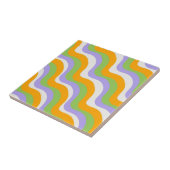Moderne elegante Abstracte kleurrijke Wavy Stripe Tegeltje (Zijkant)