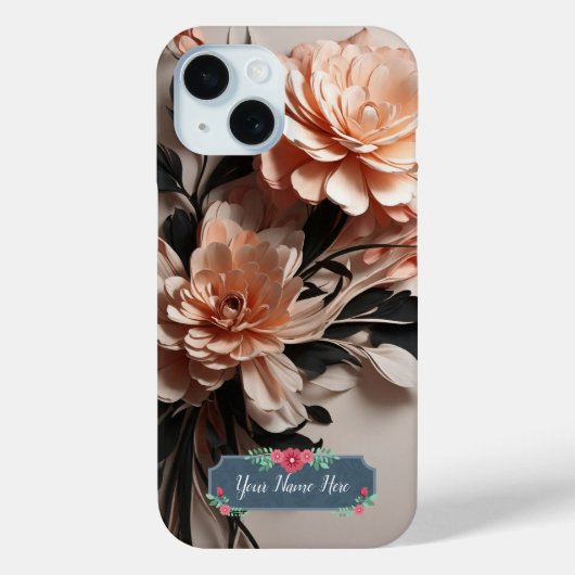 Moderne Elegante Abstracte Kunst Perzikbloesems Case-Mate iPhone Case (Achterkant)