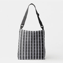 Moderne Elegante Abstracte Patroon in Zwart en Wit Crossbody Tas