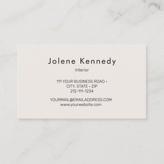 Moderne Elegante Abstracte Perzik Neutrale Abstrac Visitekaartje (Achterkant)