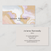 Moderne Elegante Abstracte Perzik Neutrale Abstrac Visitekaartje (Voorkant / Achterkant)