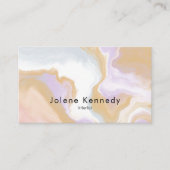 Moderne Elegante Abstracte Perzik Neutrale Abstrac Visitekaartje (Voorkant)