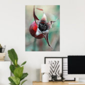 Moderne elegante Abstracte Roos hip macro Poster (Thuiskantoor)