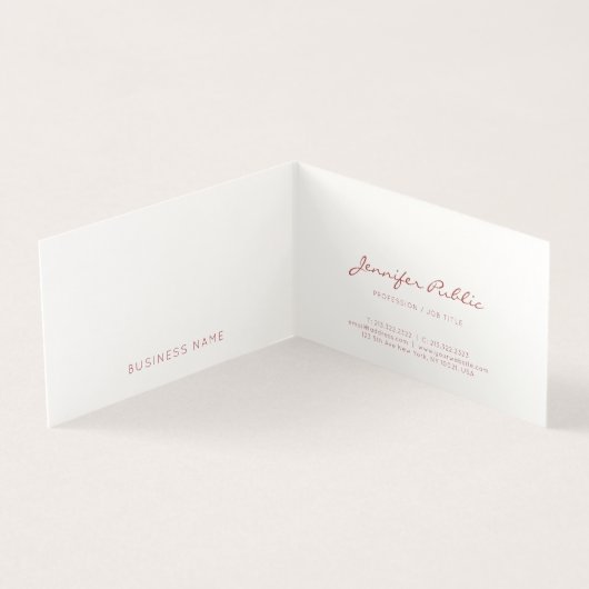 Moderne elegante Abstracte Sjabloon handschrift Visitekaartje (Binnen)