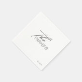 Moderne Elegante Achternaam Custom Wedding Simple Servet (Hoek)