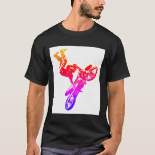 Moderne Elegante Acrobatiek Biker Pop Art Sjabloon T-shirt