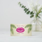 Moderne elegante afbeelding, palmbladeren, lips visitekaartje (Staand voorkant)