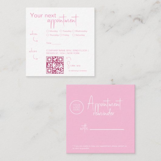 Moderne Elegante afspraakkaart met QRcode Afsprakenkaartje (Voorkant / Achterkant)