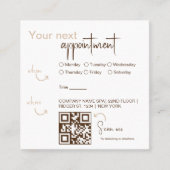 Moderne Elegante afspraakkaart met QRcode Afsprakenkaartje (Voorkant)