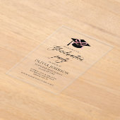 Moderne elegante afstudeerdop Roze strik Afstudere Acryl Uitnodigingen (Laagn)