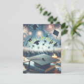 Moderne Elegante Afstudeerfeest  Kaart (Staand voorkant)