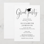 Moderne Elegante Afstudeerfeest Script Graduation  Kaart (Voorkant / Achterkant)