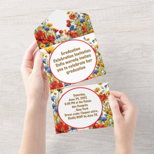 Moderne elegante afstudeerfeest uitnodiging (Afscheurbaar)