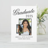 Moderne Elegante Afstudeerfoto Zwart & Wit 2025 Kaart (Staand voorkant)