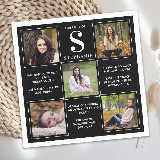 Moderne, elegante Afstuderen feiten Unieke 5 foto Servet