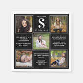 Moderne, elegante Afstuderen feiten Unieke 5 foto Servet (Voorkant)