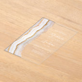 Moderne Elegante Agaat Marmeren Bruiloft Acryl Uitnodigingen (Laagn)