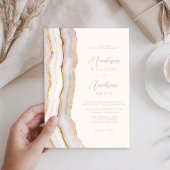 Moderne Elegante Agaat Marmeren Bruiloft Kaart