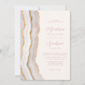 Moderne Elegante Agaat Marmeren Bruiloft Kaart (Voorkant)