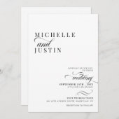 Moderne elegante alles in één bruiloft kaart (Voorkant / Achterkant)